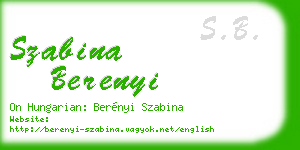 szabina berenyi business card